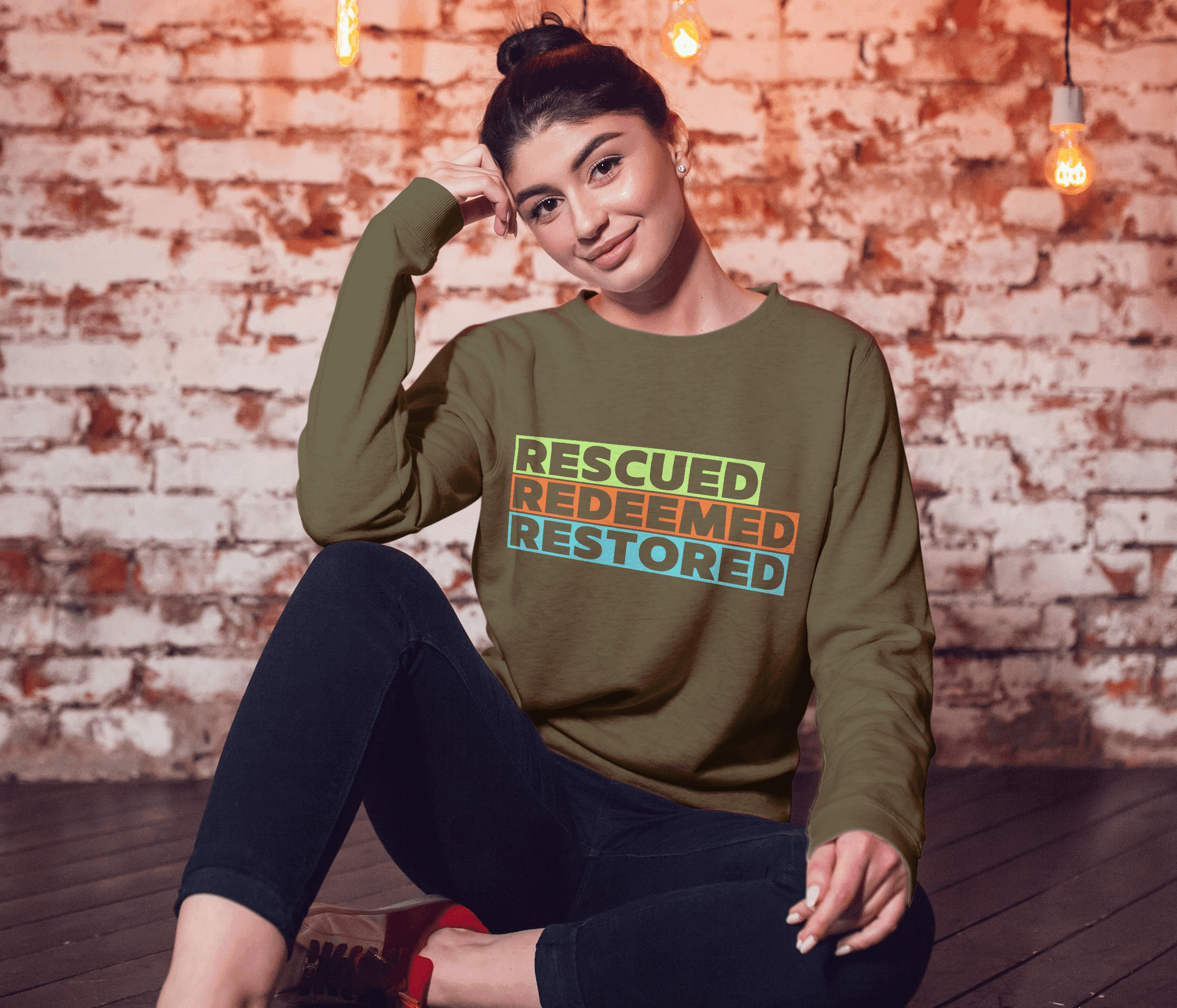 Rescued Redeemed Restored Sweatshirt